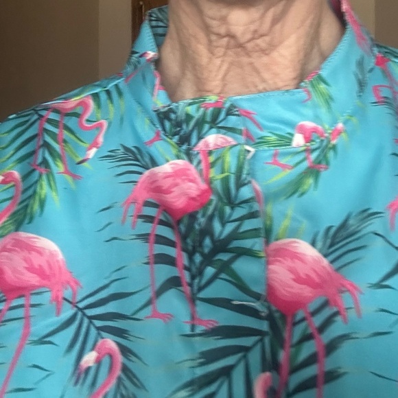 Flamingo‎ Print Aqua & Pink Jumpsuit Size M - Picture 4 of 13